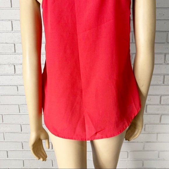 Mossimo Women's Top Red Sleeveless Ruffle Top - Picture 10 of 16